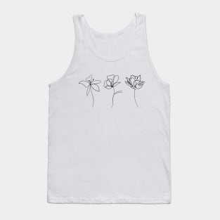 Elegant floral composition hand drawing - Delicate flowers Tank Top